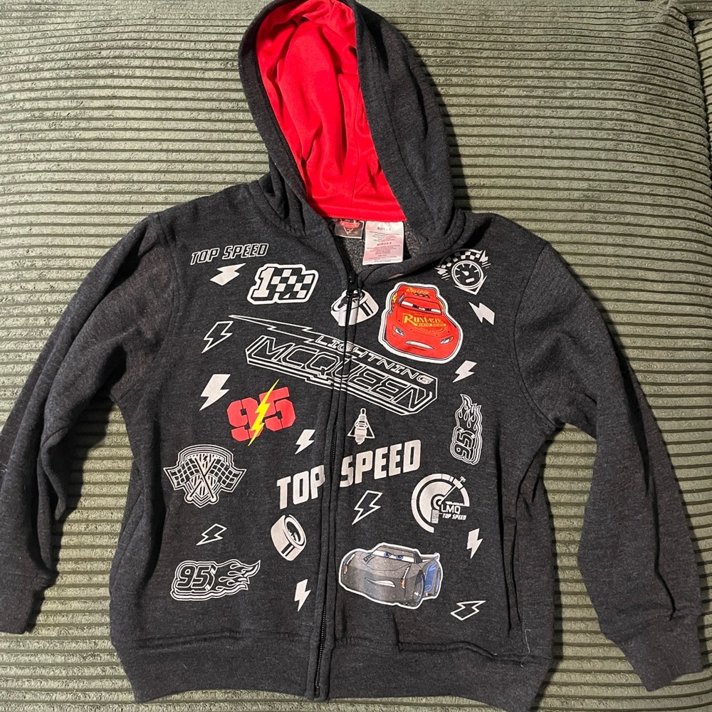 Disney Dark Gray Racing Theme Hoodie Sweatshirt